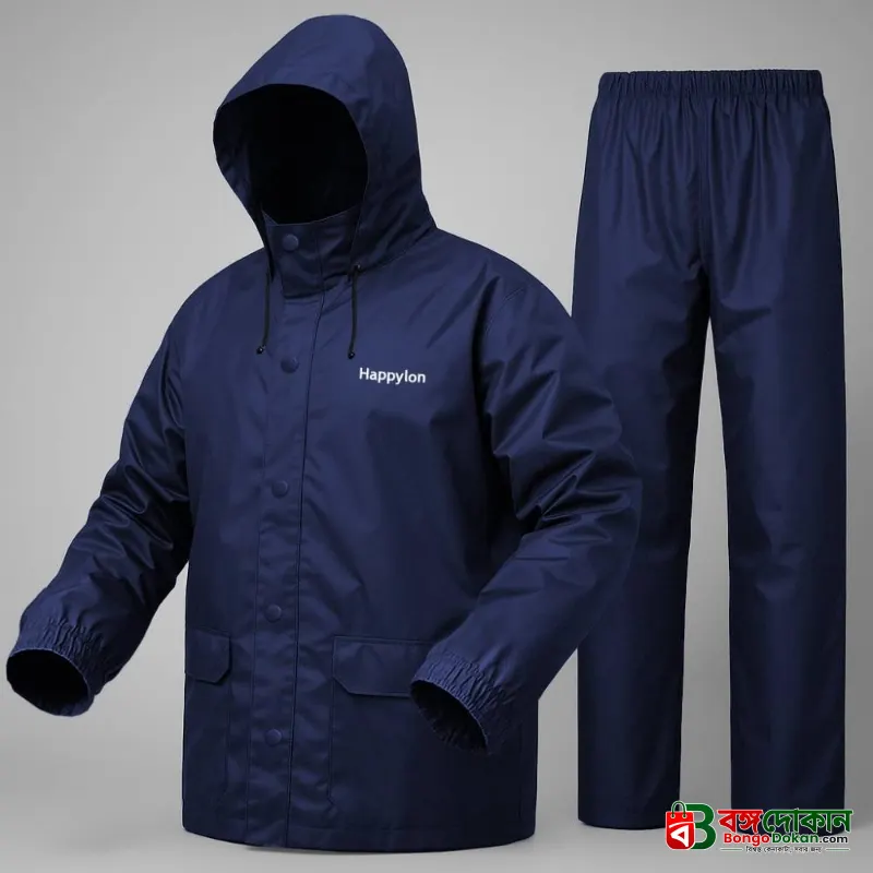 100% Water proof High quality Rain Coat With Pant. (Happylon) Blue - বাংলাদেশে সেরা দাম ও নতুন কালেকশন - বাংলাদেশে সেরা অফার ও দাম