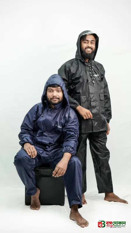 100% Water proof High quality Rain Coat With Pant. (Happylon) Black - বাংলাদেশে সেরা দাম ও নতুন কালেকশন - গ্যালারি