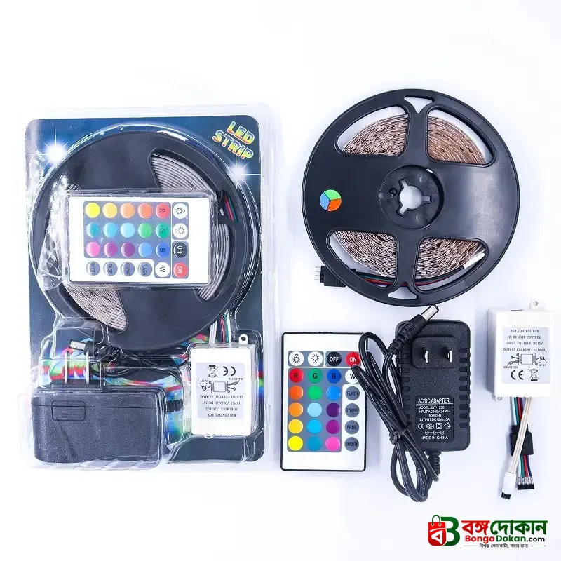 16 Feet RGB Remote Control LED Strip Light – Color Changing Flexible Strip with Flash, Strobe & Smooth Modes for TV Backlight, Gaming Setup & Room Decor - বাংলাদেশে সেরা দাম ও স্পেসিফিকেশন - গ্যালারি