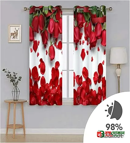 2 Piece 3D Print Premium curtain - বাংলাদেশে সেরা দাম ও আকর্ষণীয় কালেকশন - গ্যালারি