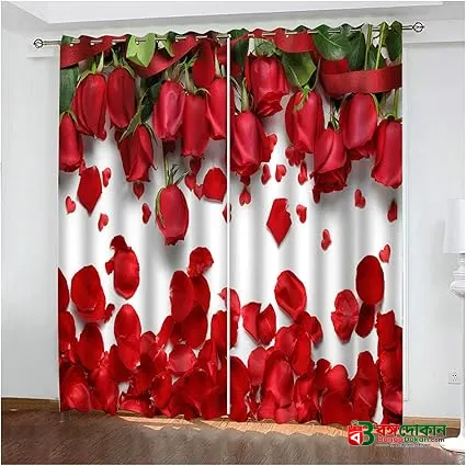 2 Piece 3D Print Premium curtain - বাংলাদেশে সেরা দাম ও আকর্ষণীয় কালেকশন - গ্যালারি