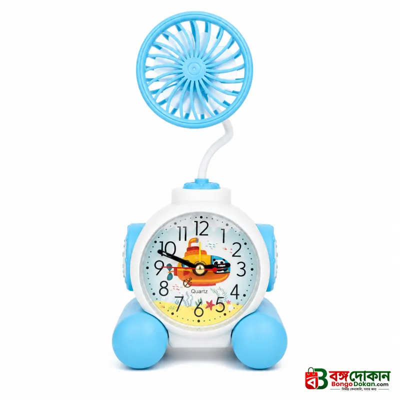 2-in-1 Cute Cartoon/Astronaut Alarm Clock with USB Rechargeable Mini Fan | Silent Desk Fan & Clock Combo for Kids Study Table & Office Decor - বাংলাদেশে সেরা দাম ও আকর্ষণীয় খেলনা - গ্যালারি