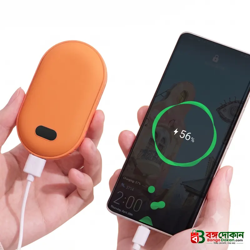 2-in-1 Rechargeable Hand Warmer & Portable Power Bank – Electric Pocket Hand Heater with Digital Temperature Display & Mobile Emergency Charger - বাংলাদেশে সেরা দাম ও স্পেসিফিকেশন - গ্যালারি