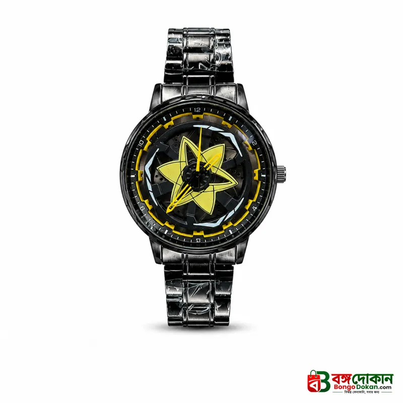 360° Rotating Car Wheel Rim Quartz Watch – Matte Black Metal Sports Wristwatch, 3D Alloy Rim & Brake Disc Dial, Stainless Steel Strap & Scratch-Resistant Glass for Men - বাংলাদেশে সেরা দাম ও নতুন কালেকশন - গ্যালারি