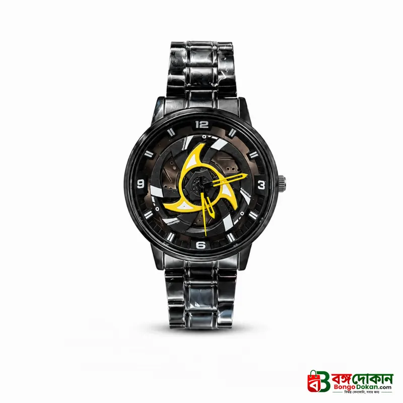 360° Rotating Car Wheel Rim Quartz Watch – Matte Black Metal Sports Wristwatch, 3D Alloy Rim & Brake Disc Dial, Stainless Steel Strap & Scratch-Resistant Glass for Men - বাংলাদেশে সেরা দাম ও নতুন কালেকশন - গ্যালারি