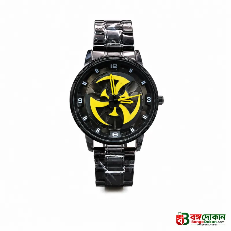 360° Rotating Car Wheel Rim Quartz Watch – Matte Black Metal Sports Wristwatch, 3D Alloy Rim & Brake Disc Dial, Stainless Steel Strap & Scratch-Resistant Glass for Men - বাংলাদেশে সেরা দাম ও নতুন কালেকশন - গ্যালারি