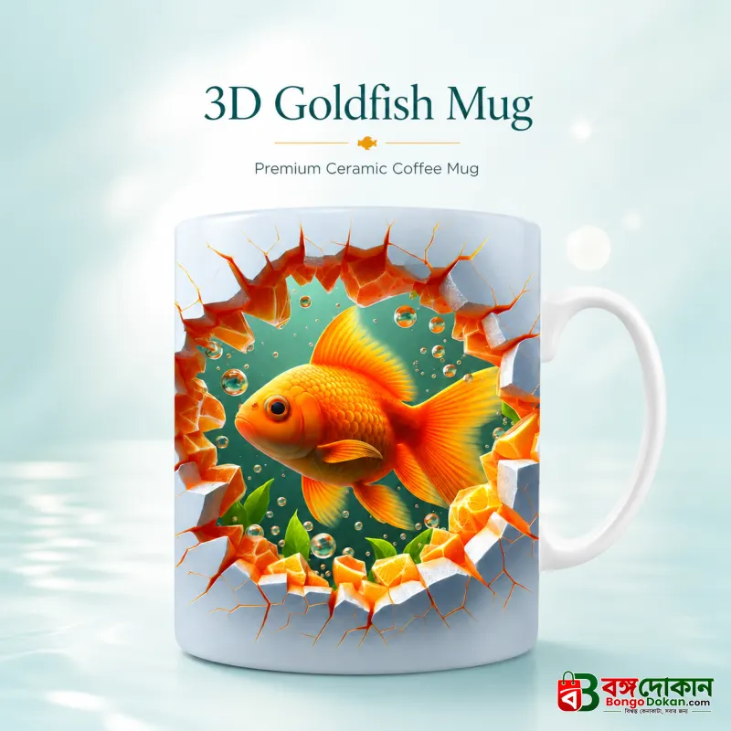 3D Goldfish Mug – Premium Ceramic Coffee Mug with Wraparound Aquatic Goldfish Design, Microwave & Dishwasher Safe - বাংলাদেশে সেরা দাম ও লাইফস্টাইল কালেকশন - বাংলাদেশে সেরা অফার ও দাম