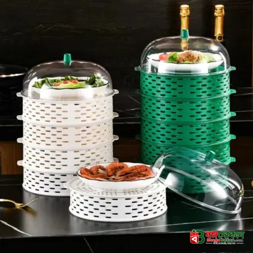 5-Layer Stackable Food Cover & Kitchen Shelf – Hollow Anti-Insect, Anti-Fly Dust-Proof Dining Table Food Storage Organizer (BPA-Free) - বাংলাদেশে সেরা দাম ও লাইফস্টাইল কালেকশন - বাংলাদেশে সেরা অফার ও দাম