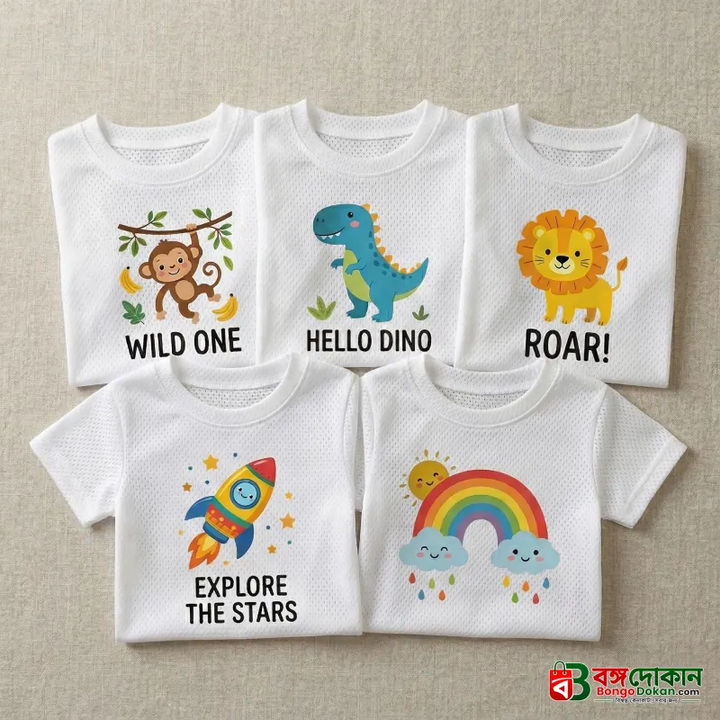 5Pcs Baby T-shirt Combo - বাংলাদেশে সেরা দাম ও নতুন কালেকশন - গ্যালারি