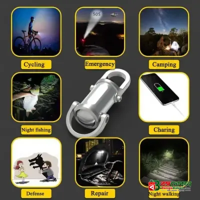 7 Modes High Power LED & COB Keychain Flashlight – KD088 Portable Mini Tactical Work Light with Type-C Charging, Long-Lasting Battery & Red-Blue Flash - বাংলাদেশে সেরা দাম ও স্পেসিফিকেশন - গ্যালারি