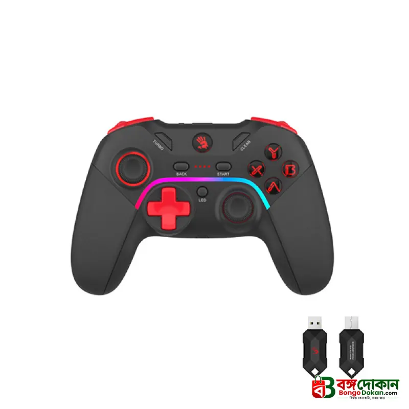 A4Tech Bloody GPW70 2.4G Wireless RGB Gaming Controller (Black) – Multi-Platform Compatible, Dual Connection, RGB Animation, 3.5mm Audio Jack & Up to 13 Hours Battery Life - বাংলাদেশে সেরা দাম ও স্পেসিফিকেশন - গ্যালারি