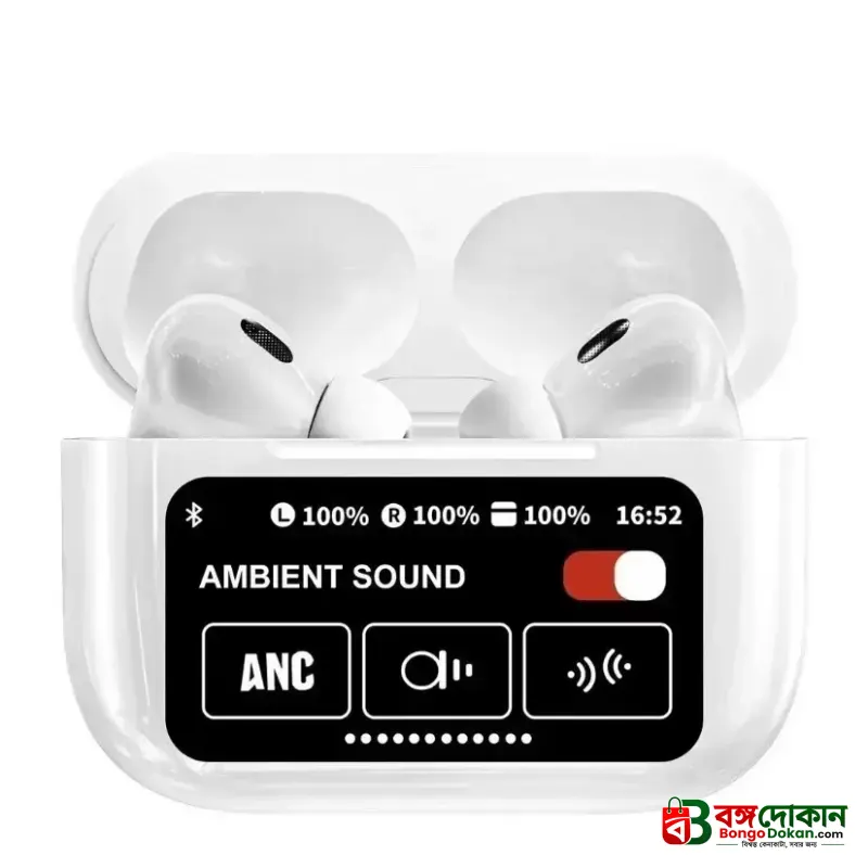 A9 Pro ANC True Wireless Earbuds – Smart Touch Screen Charging Case, Active Noise Cancellation, 13mm Drivers, GPS Location & 35H Battery - বাংলাদেশে সেরা দাম ও স্পেসিফিকেশন - গ্যালারি