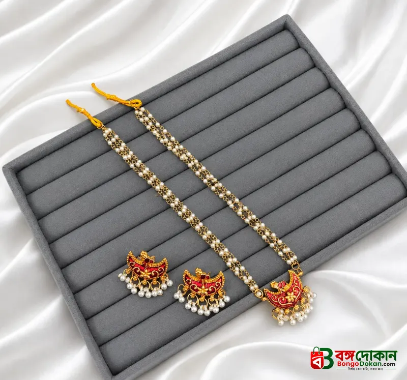 Adorn yourself with a touch of tradition in an exclusive pearl and Meenakari jewellery set! - বাংলাদেশে সেরা দাম ও এক্সক্লুসিভ ডিজাইন - বাংলাদেশে সেরা অফার ও দাম