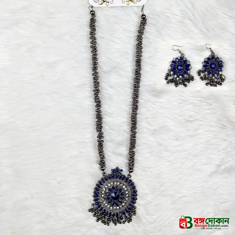 Antique Oxidized Necklace & Earrings Set – (Multiple Colors Available) - বাংলাদেশে সেরা দাম ও এক্সক্লুসিভ ডিজাইন - গ্যালারি