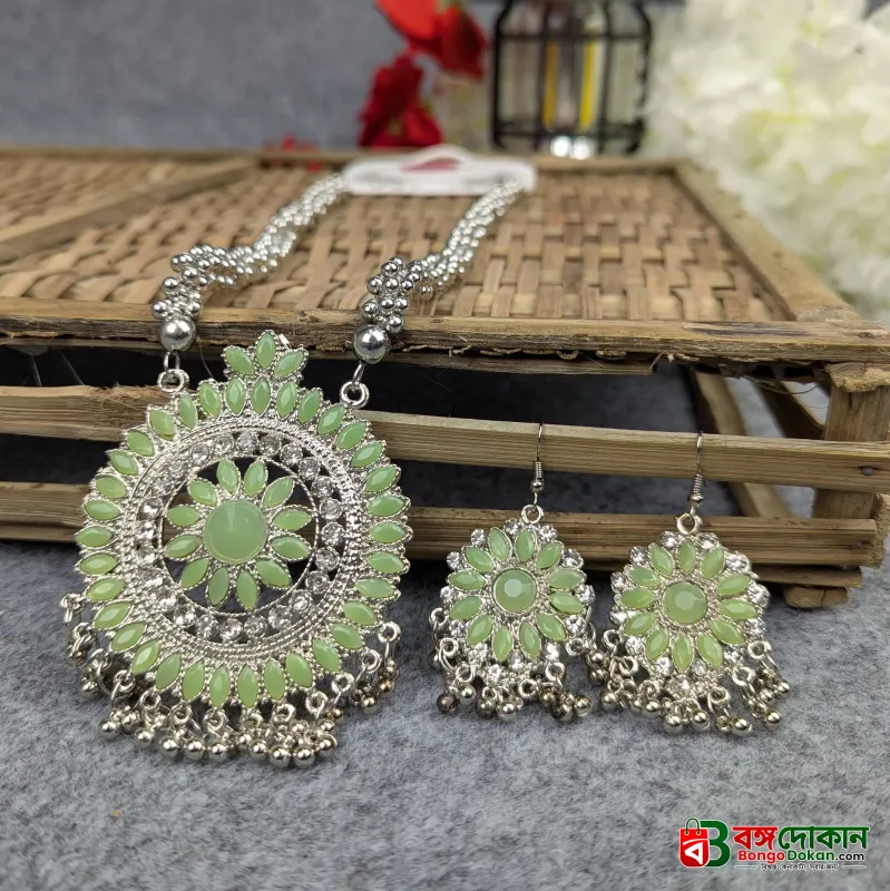 Antique Oxidized Necklace & Earrings Set – (Multiple Colors Available) - বাংলাদেশে সেরা দাম ও এক্সক্লুসিভ ডিজাইন - গ্যালারি