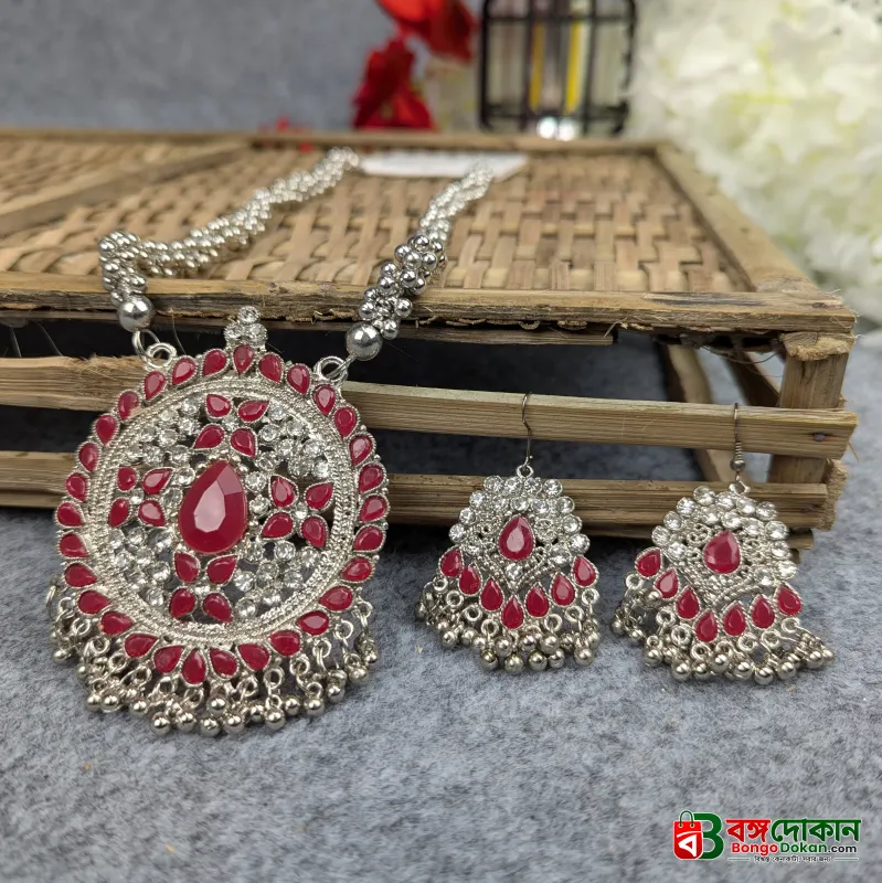 Antique Oxidized Necklace & Earrings Set – (Multiple Colors Available) - বাংলাদেশে সেরা দাম ও এক্সক্লুসিভ ডিজাইন - গ্যালারি