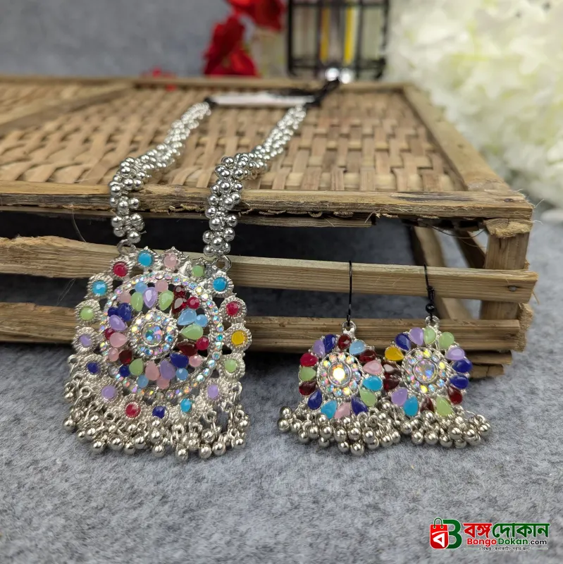 Antique Oxidized Necklace & Earrings Set – (Multiple Colors Available) - বাংলাদেশে সেরা দাম ও এক্সক্লুসিভ ডিজাইন - গ্যালারি