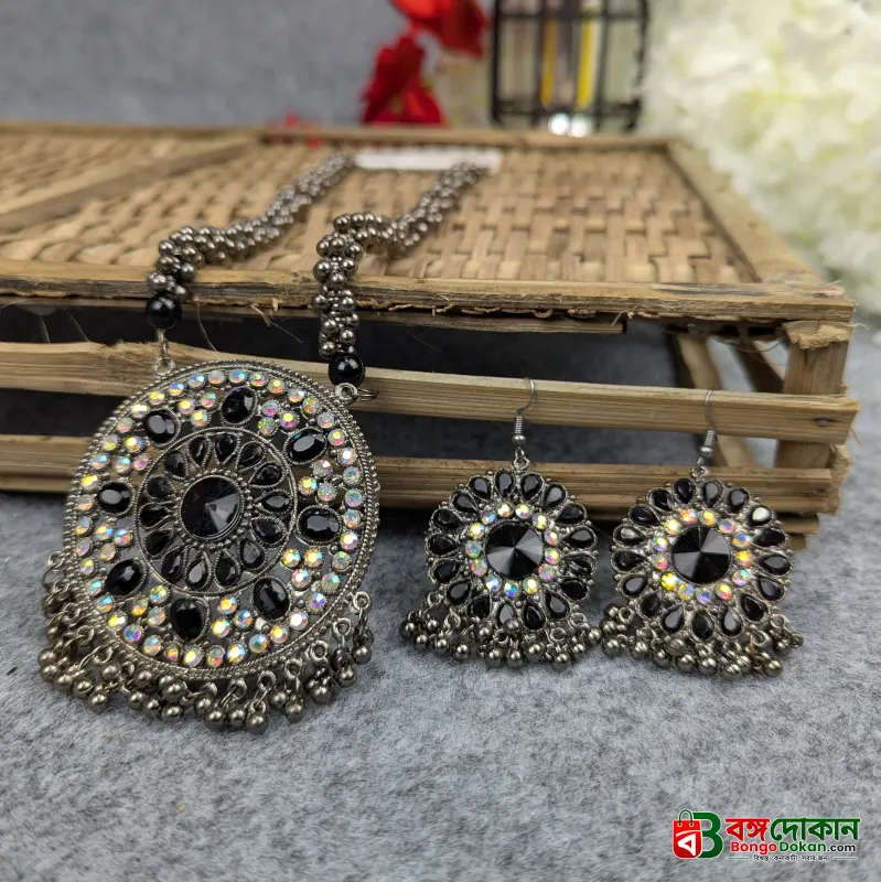 Antique Oxidized Necklace & Earrings Set – (Multiple Colors Available) - বাংলাদেশে সেরা দাম ও এক্সক্লুসিভ ডিজাইন - গ্যালারি