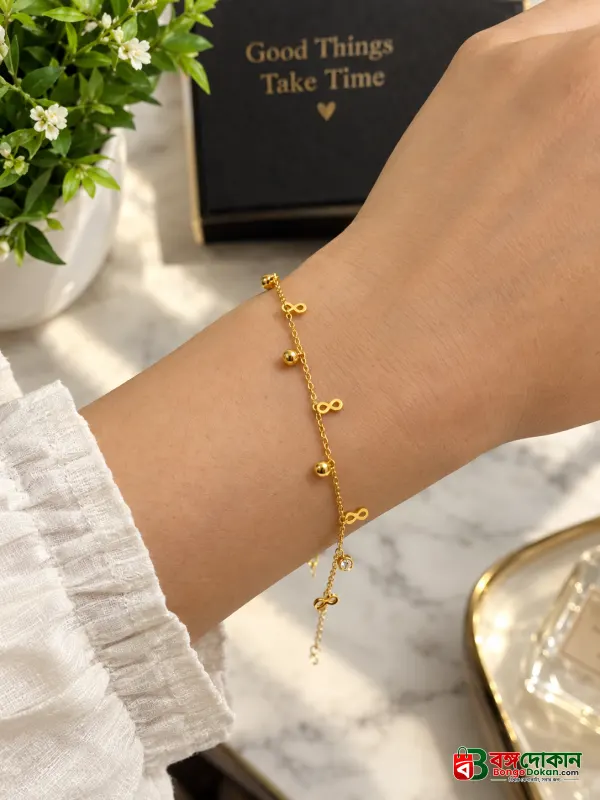 Anti-tarnish Golden Infinity and Metallic Charm Bracelet - বাংলাদেশে সেরা দাম ও আকর্ষণীয় কালেকশন - বাংলাদেশে সেরা অফার ও দাম