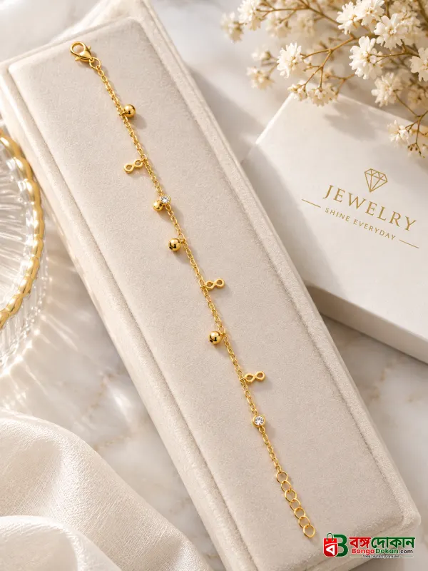 Anti-tarnish Golden Infinity and Metallic Charm Bracelet - বাংলাদেশে সেরা দাম ও আকর্ষণীয় কালেকশন - গ্যালারি