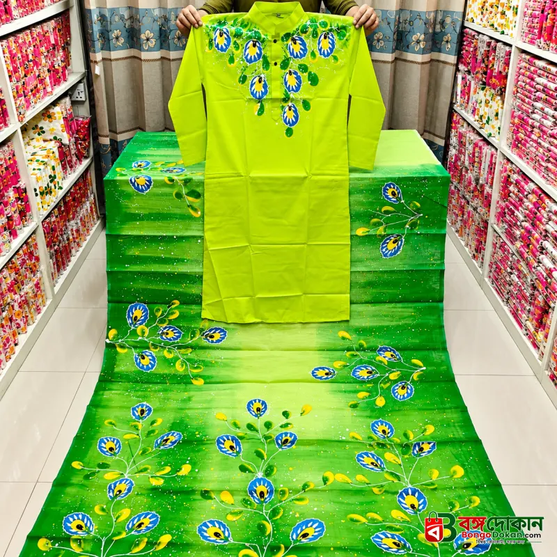 Attractive Hand-Painted Couple Set (Saree and Panjabi) - বাংলাদেশে সেরা দাম ও আকর্ষণীয় কালেকশন - বাংলাদেশে সেরা অফার ও দাম