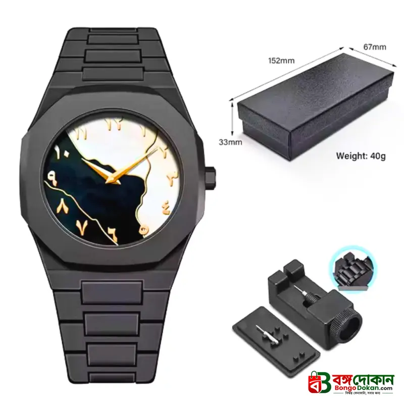 Aura watch Black for mens's  Modern Creative Design ( Black) - বাংলাদেশে সেরা দাম ও নতুন কালেকশন - গ্যালারি