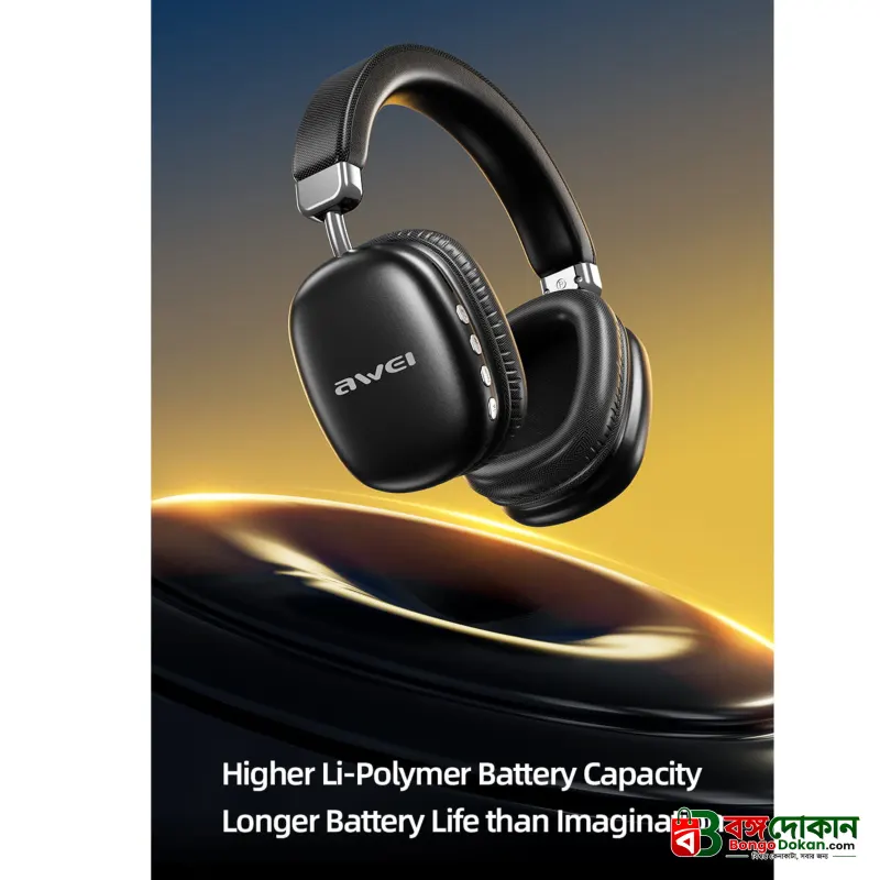 Awei AT7 Wireless Bluetooth 5.4 Headphone & Stereo Surround Speaker (2-in-1) – 70H Massive Playtime, 600mAh Battery, 40mm Drivers, Micro-SD Card Slot, Type-C & Built-In Mic - বাংলাদেশে সেরা দাম ও স্পেসিফিকেশন - গ্যালারি