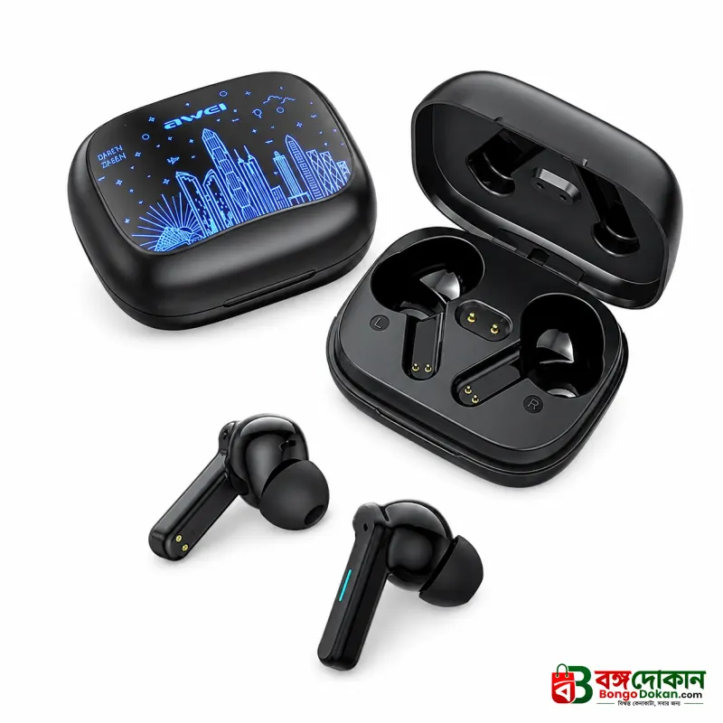 Awei T53 ANC True Wireless Earbuds – Bluetooth 5.3 TWS with -35dB Active Noise Cancellation, 10mm Drivers, RGB Breathing Light & 30H Battery - বাংলাদেশে সেরা দাম ও স্পেসিফিকেশন - গ্যালারি