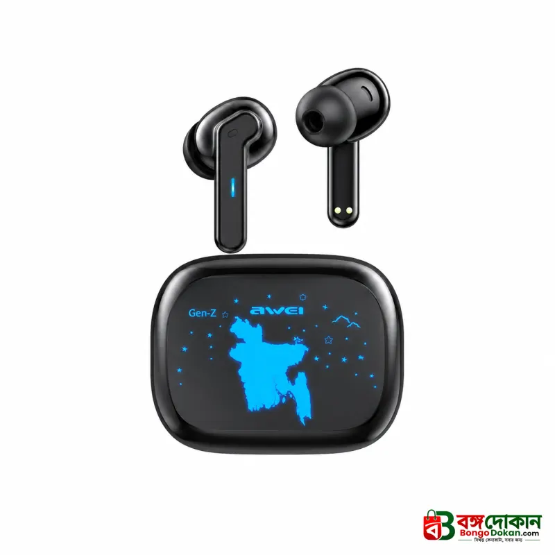 Awei T53 ANC True Wireless Earbuds – Bluetooth 5.3 TWS with -35dB Active Noise Cancellation, 10mm Drivers, RGB Breathing Light & 30H Battery - বাংলাদেশে সেরা দাম ও স্পেসিফিকেশন - গ্যালারি