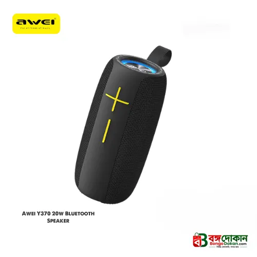 Awei Y370 Portable Wireless Bluetooth Speaker – 20W Dual Drivers, Bluetooth 5.0, IPX6 Waterproof, 3600mAh Battery, Sideband LED Lights & FM/USB Support - বাংলাদেশে সেরা দাম ও স্পেসিফিকেশন - গ্যালারি