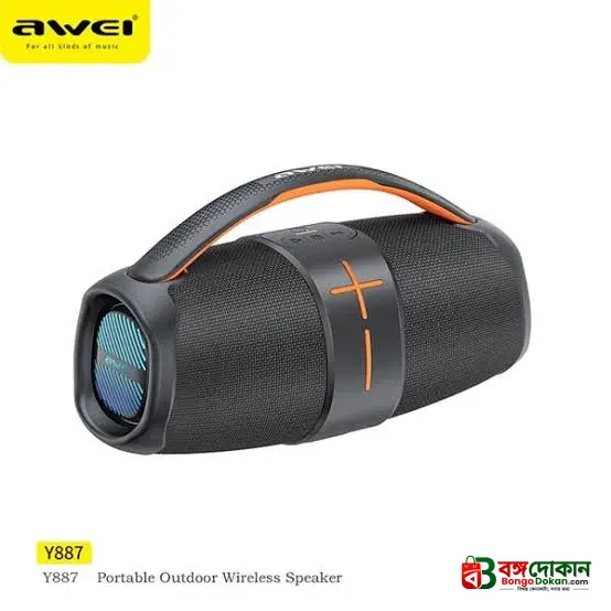 Awei Y887 Portable Outdoor Wireless Bluetooth Speaker – 20W Stereo Sound, Bluetooth 5.3, IPX5 Waterproof, 3600mAh Battery & RGB Breathing Lights - বাংলাদেশে সেরা দাম ও স্পেসিফিকেশন - গ্যালারি