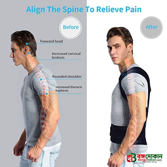 Back Support Belt with Fully Adjustable Straps Relief Lower & Upper Back Pain - বাংলাদেশে সেরা দাম ও প্রিমিয়াম কোয়ালিটি - গ্যালারি