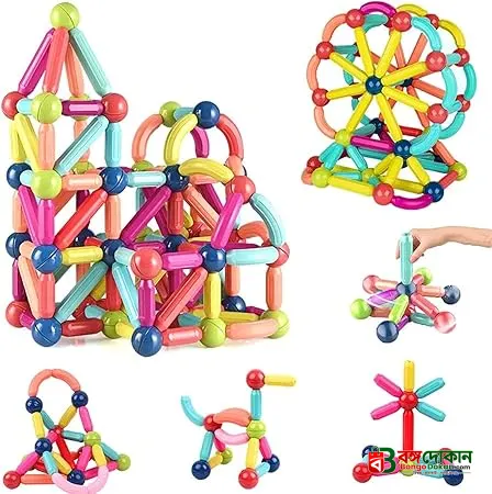 Big Size Magnetic Building Blocks Kid Toy Set Montessori Educational Magnetic Stick Building Bricks Construction Funny Toy Gift - বাংলাদেশে সেরা দাম ও আকর্ষণীয় খেলনা - গ্যালারি