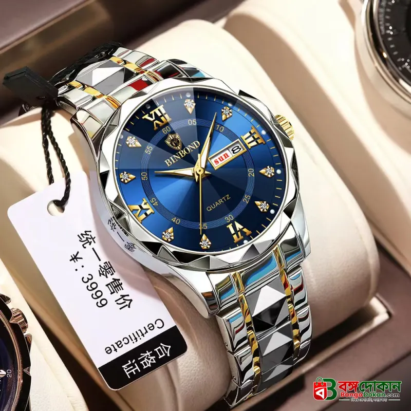 BINBOND 2521 Luxury Brand Luminous Quartz Watch For Men (Blue) - বাংলাদেশে সেরা দাম ও নতুন কালেকশন - গ্যালারি
