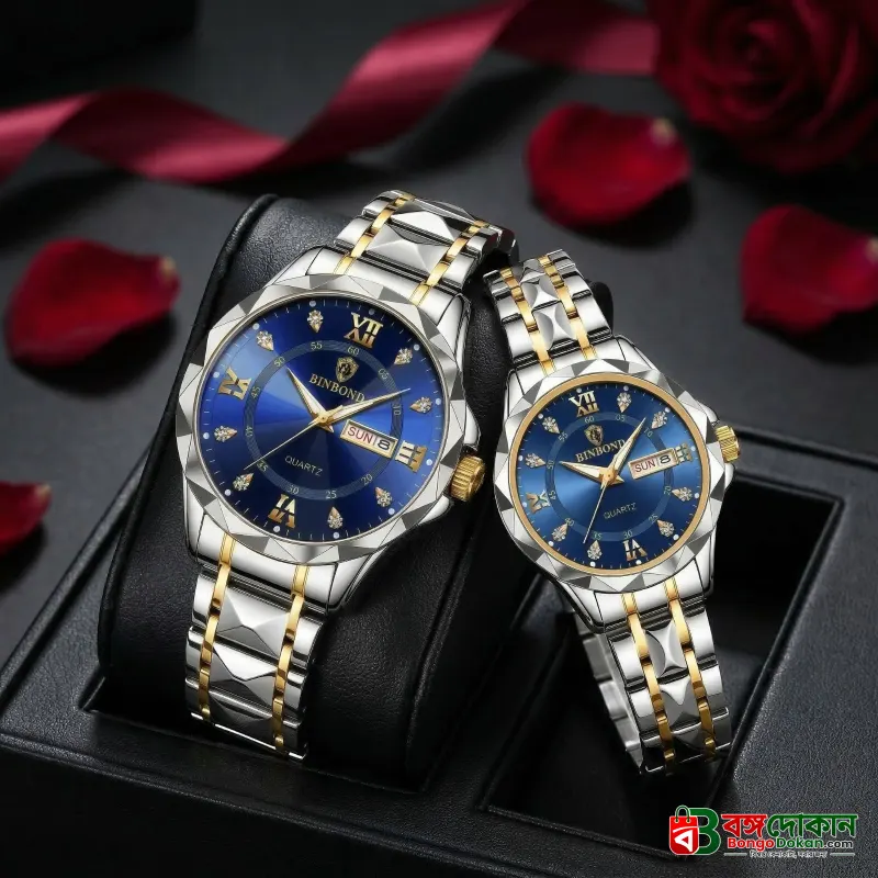 BINBOND Top Brand Luxury Fashion Couple Watches 30M Week Date Clock Sport Quartz - বাংলাদেশে সেরা দাম ও নতুন কালেকশন - বাংলাদেশে সেরা অফার ও দাম