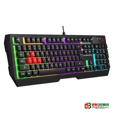 Bloody S510N Pudding Black Neon Gaming Keyboard – 1000Hz Polling Rate, 1ms Key Response, Adjustable Neon Backlit, Double Water-Resistant & Screw-Enhanced Space-Bar - বাংলাদেশে সেরা দাম ও স্পেসিফিকেশন - গ্যালারি