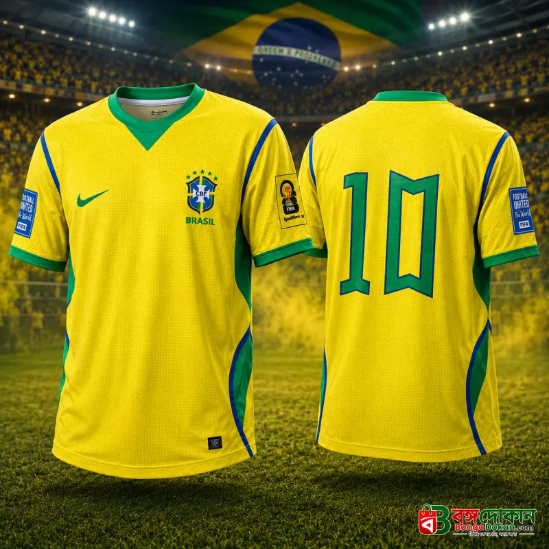 Brazil National Football Team Home Jersey - Iconic No. 10 - বাংলাদেশে সেরা দাম ও নতুন কালেকশন - গ্যালারি