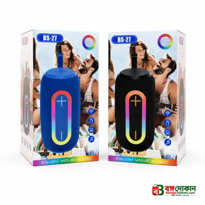 BS-27 RGB Wireless Bluetooth Speaker – Portable Outdoor Speaker with Dynamic LED Lights, Bluetooth Connectivity, USB/TF Card Support & Splashproof Design - বাংলাদেশে সেরা দাম ও স্পেসিফিকেশন - গ্যালারি