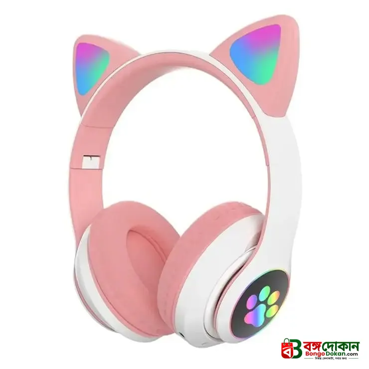 CAT STN-28 Wireless Cat Ear Headset – Bluetooth 5.0 Over-Ear Headphones with 40mm Speakers, 400mAh Battery, 7-Hour Playtime & Cute Stylish Design - বাংলাদেশে সেরা দাম ও স্পেসিফিকেশন - গ্যালারি