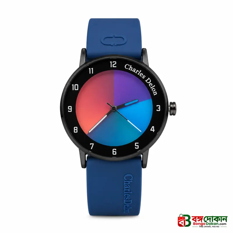 Charles Delon Waterproof Color-Changing Dial Watch for Him & Her – Unisex Blue Silicone Strap Gradient Dial Wristwatch - বাংলাদেশে সেরা দাম ও নতুন কালেকশন - গ্যালারি