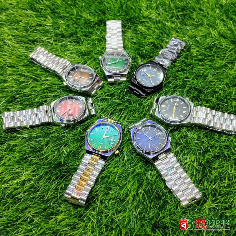 Citizen Watch Silver & Golden Chain with Green Display - বাংলাদেশে সেরা দাম ও নতুন কালেকশন - গ্যালারি