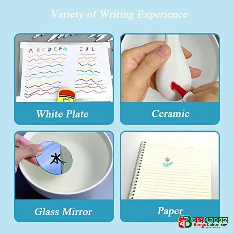 Colorful Magical Water Painting Whiteboard Markers – Magic Floating Ink Pens for Water Art & Ceramic Spoon Painting, Safe Non-Toxic Quick-Drying DIY Educational Art Toys for Kids - বাংলাদেশে সেরা দাম ও আকর্ষণীয় খেলনা - গ্যালারি