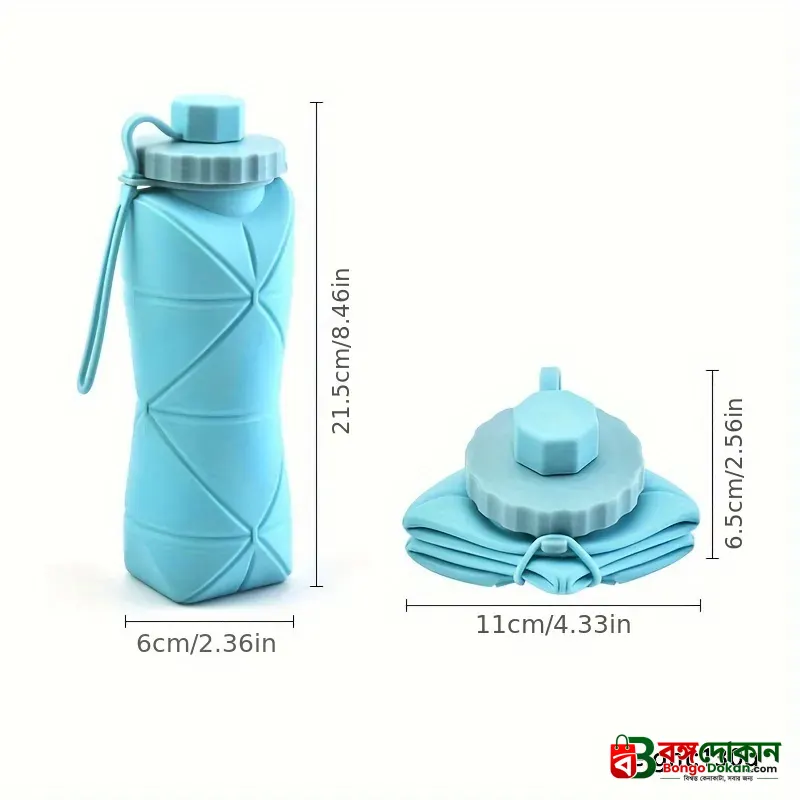 Creative Silicone Folding Water Cup – 600ml Portable & Scalable Leak-Proof Travel Bottle with Lid & Handle for Sports, Gym, Office & School (Multi-Color) - বাংলাদেশে সেরা দাম ও লাইফস্টাইল কালেকশন - গ্যালারি