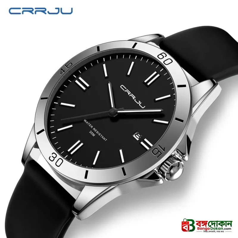 CRRJU 5025 Men's Stylish Premium Quartz Watch – Minimalist Dial, Rotating Bezel Look, 3ATM Water Resistant, Soft Silicone Strap & Luminous Hands Sport Wristwatch - বাংলাদেশে সেরা দাম ও নতুন কালেকশন - গ্যালারি