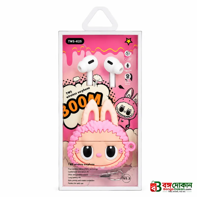 Cute Cartoon 3D Labubu Silicone Protective Shell TWS Wireless Earbuds – Bluetooth In-Ear Headphones with HD Sound, IPX4 Waterproof & Long Battery - বাংলাদেশে সেরা দাম ও স্পেসিফিকেশন - গ্যালারি