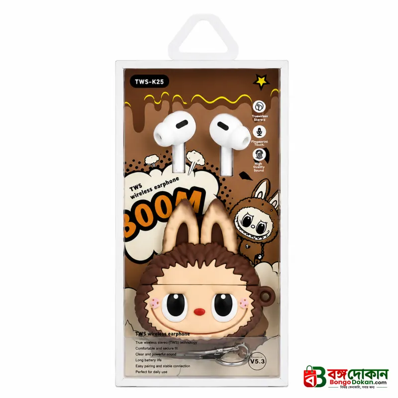 Cute Cartoon 3D Labubu Silicone Protective Shell TWS Wireless Earbuds – Bluetooth In-Ear Headphones with HD Sound, IPX4 Waterproof & Long Battery - বাংলাদেশে সেরা দাম ও স্পেসিফিকেশন - গ্যালারি