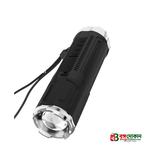 Deepartner Portable Bluetooth Outdoor Speaker – Wireless Mini Speaker with Zoomable Flashlight, 4 Dimming Modes, FM Radio & Long-Lasting Battery (140g) - বাংলাদেশে সেরা দাম ও স্পেসিফিকেশন - গ্যালারি