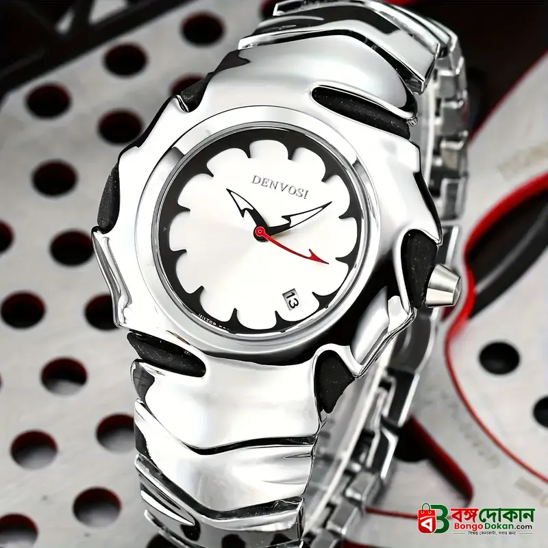 DENVOSI Premium Metal Watch – Bold Design (Silver Dial) - বাংলাদেশে সেরা দাম ও নতুন কালেকশন - বাংলাদেশে সেরা অফার ও দাম