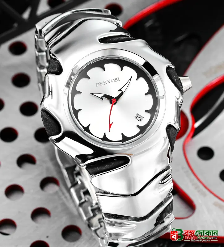 DENVOSI Premium Metal Watch – Bold Design (Silver Dial) - বাংলাদেশে সেরা দাম ও নতুন কালেকশন - গ্যালারি