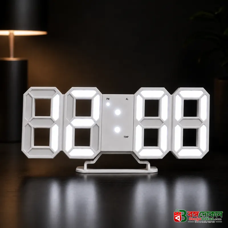Digital LED Electronic Table & Wall Clock – Multi-Functional Alarm Clock with Temperature Sensor, Date Display, USB Powered, and Memory Backup - বাংলাদেশে সেরা দাম ও অরিজিনাল কালেকশন - বাংলাদেশে সেরা অফার ও দাম